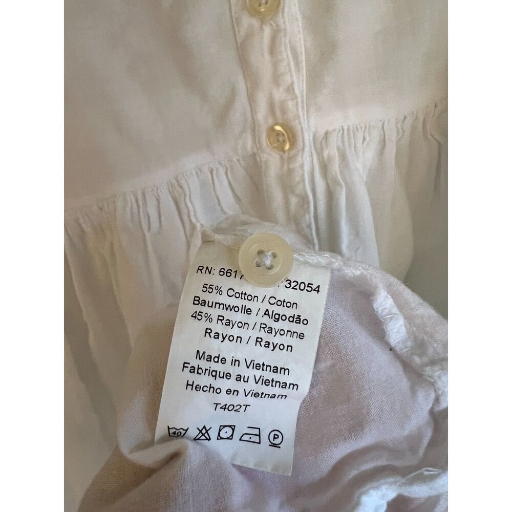 Anthropologie 11:1 Tylho White Sleeveless Textured Peplum Top Medium - Picture 5 of 7